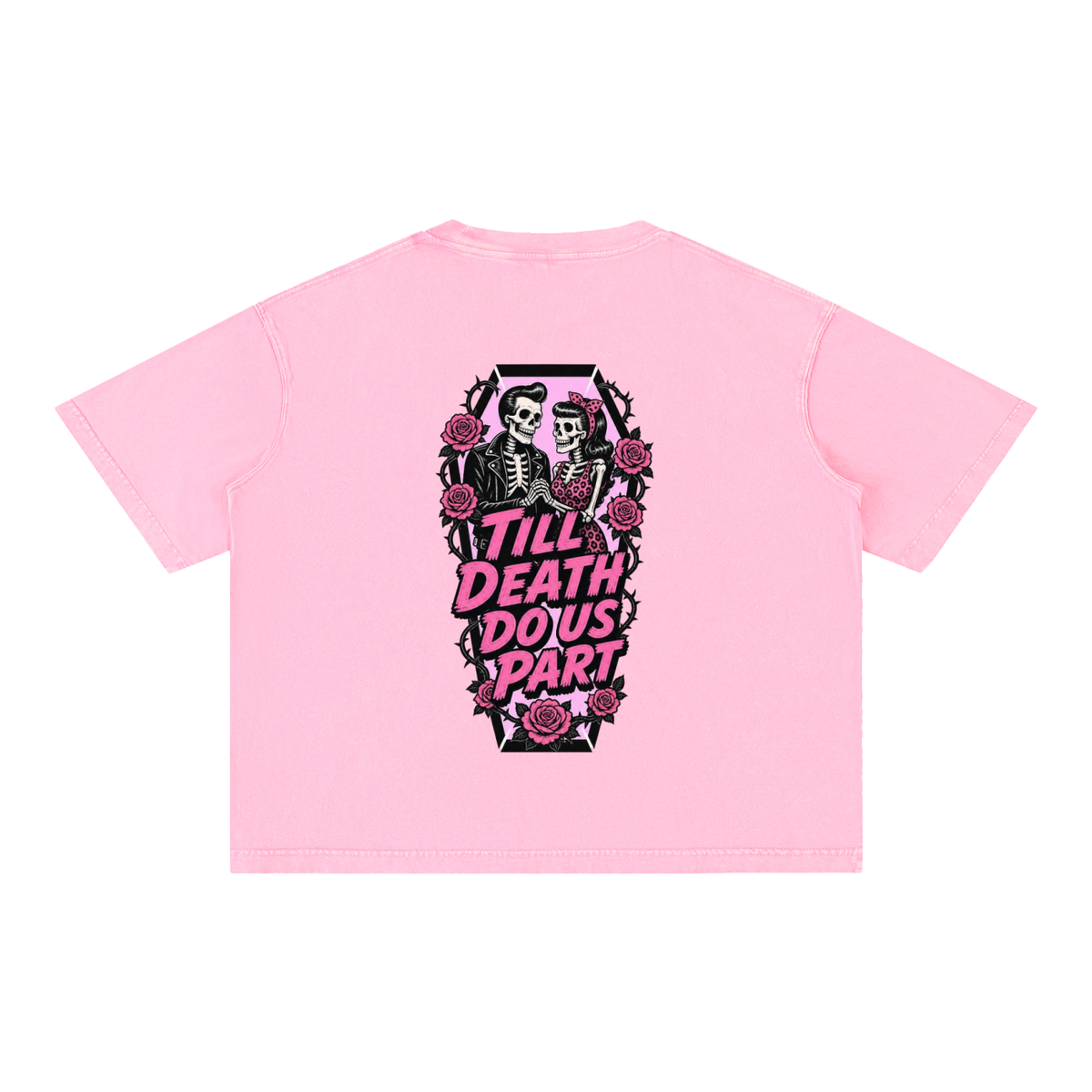 Till Death do us Part Mineral Wash Boxy Cotton Cropped Tee